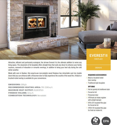 Osburn 42-Inch Everest II Wood Burning Fireplace